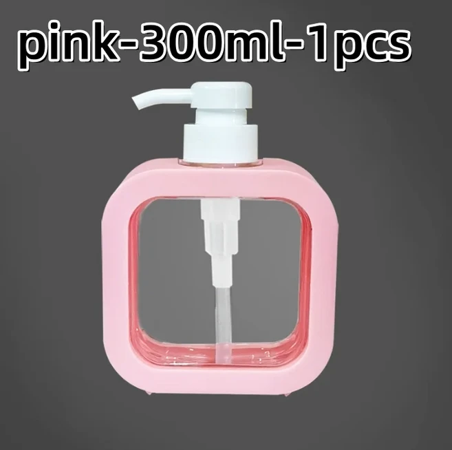 욕실 비누 디스펜서 리필 가능한 로션 샴푸 샤워 젤 거치대 휴대용 여행 디펜서 빈 목욕 펌프 병 300 ml, 19 pink-300ml-1pcs, 1, 300ml