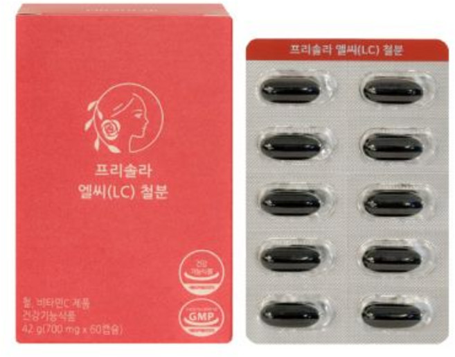 프리솔라 엘씨 철분 임산부 철분제 액상 캡슐 영양제 비헴철 리포퍼 24mg 비타민C, 1개, 60회분