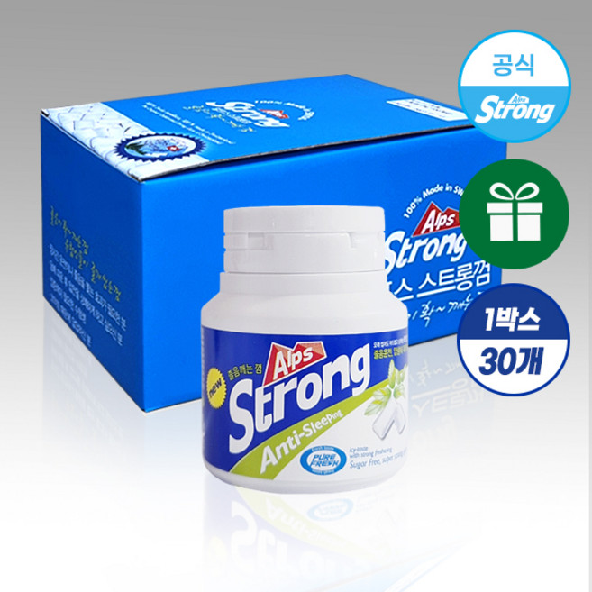 알프스스트롱 잠깨는 무설탕 졸음 껌 54g x 30개