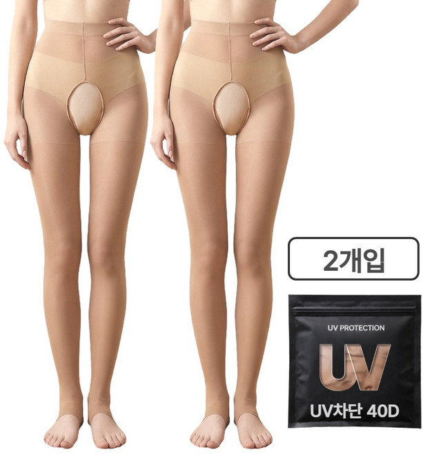 글로즈온 UV자외선차단 Y존 오픈 40D 발고리형 골프스타킹 GB12