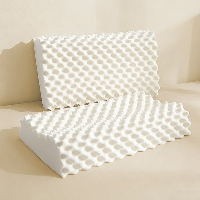 Veralool 프리미엄 천연라텍스 경추 베개 인체공학 항균 굴곡형 커브형 일자목 숙면 베개 속커버+겉커버, 1개, 목 지압 베개