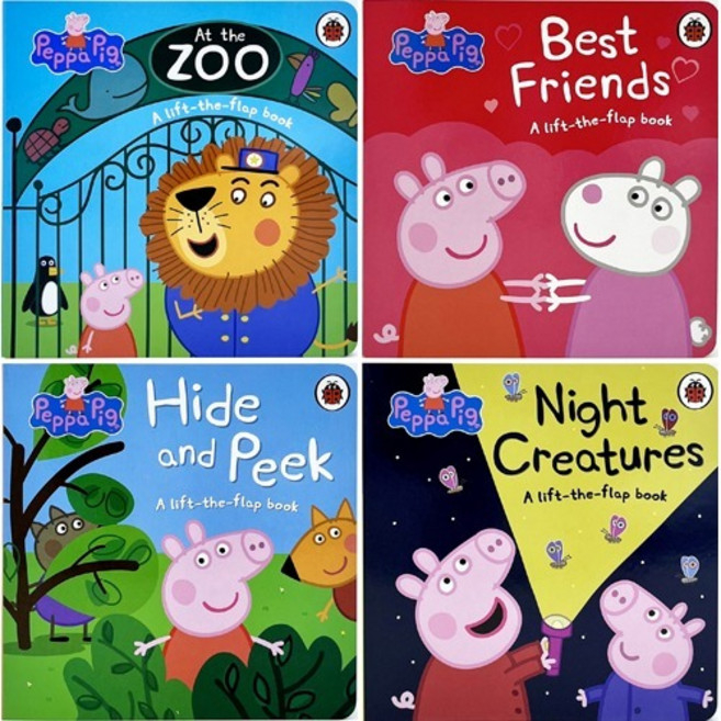 Peppa Pig 페파피그 플랩 보드북 (4종택1) 영유아 영어도서 원서 그림책, A. At the Zoo