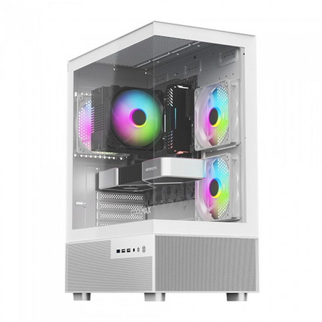 마이크로닉스 COOLMAX 멜로디 View (화이트) 컴퓨터 PC 미들 케이스, 1개