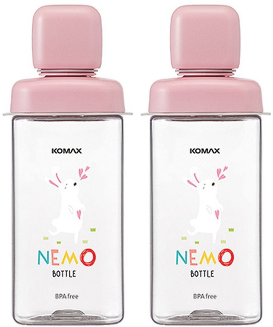 코멕스 네모물병 핑크토끼 430ml X 2개 pre+59431lW