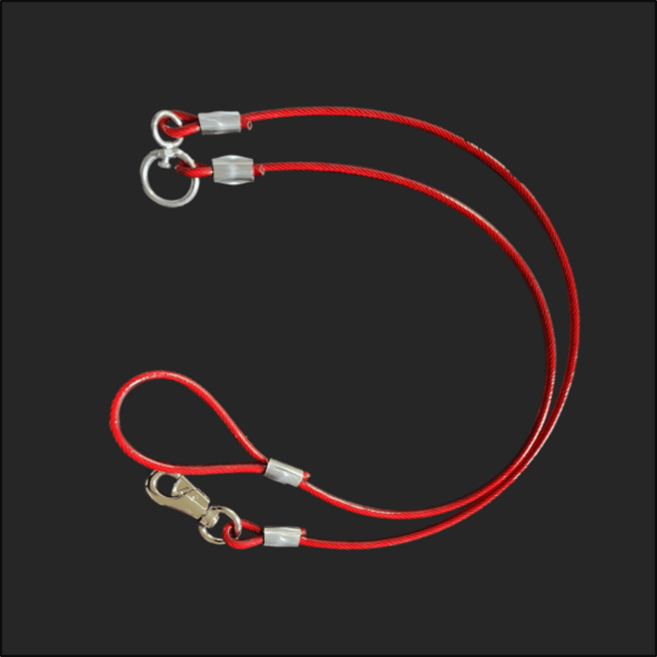 제이제이펫 반려견 와이어 개줄 리드줄 8mm 2.0M 꼬임방지 개목줄 코팅 칼라 와야줄, 1개, 빨강