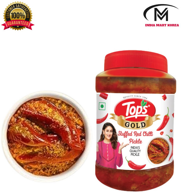 Tops GOLD Stuffed Red Chilli Pickle(스터프 래드질리피클), 1개, 900g