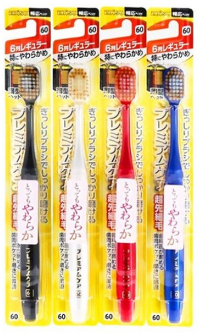 EBISU 프리미엄케어 60 가장부드러운모 초미세모 칫솔 랜덤발송, 4개, 1개입