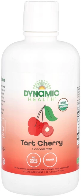 행복하고 건강하게 Dynamic Health 유기농 인증 타트체리 즙 농축액 100% 무가당 946ml(32fl oz) 백년회로하세요, DynamicHealth유기농인증타트체리즙농축액100무, 946ml - 쿠팡