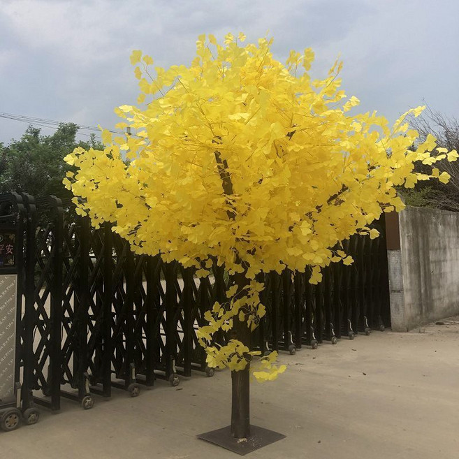 대형 은행나무 모형 인테리어 인조 나무 조화 장식 은행 낙엽 잎 가짜 소품, 2. 원형 1.5m 높이 1m 폭, 1개