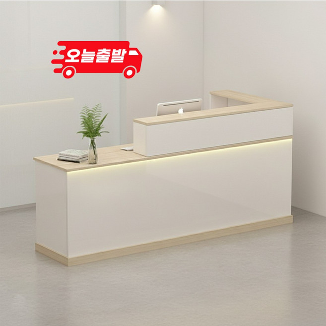 망고팩토리 미용실 업소용 학원 매장 식당 인포 안내 데스크 카운터 테이블 계산대 제작 1000 1200 1800 2000, 150CM, 좌측모서리, 메이플