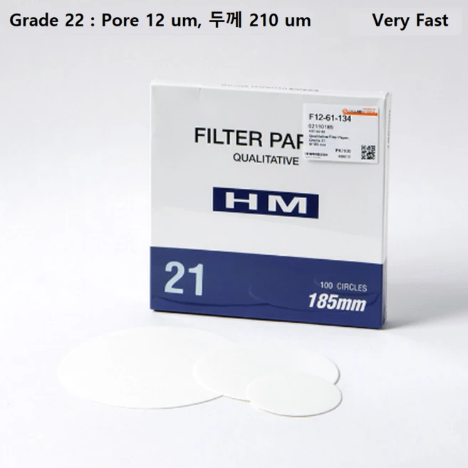 정성여과지 Cellulose Fiber Grade 22 Pore 12 um 두께 210 um, F12-61-154 - 쿠팡