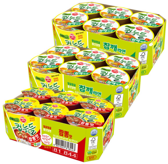 컵누들_참깨라면_컵 + 컵누들_짬뽕맛_컵, 18개
