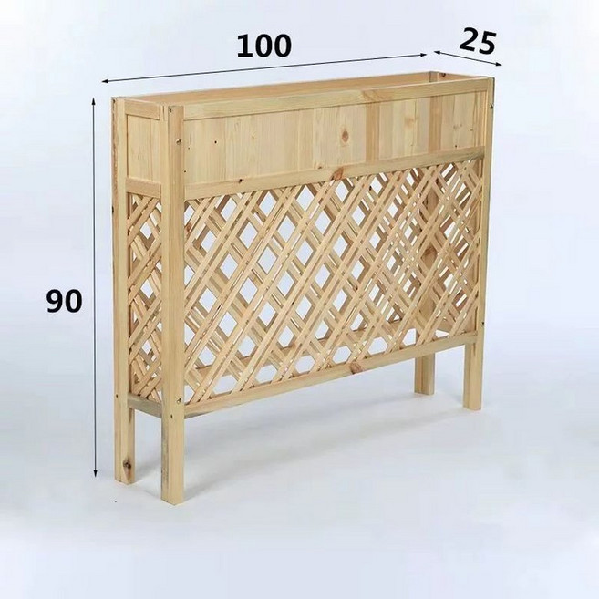 울타리 파티션 화단 칸막이 야외 대형 화분 철제, 대, 원목 무광 100x너비 25x높이 90