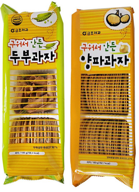 금호제과 구워서 만든 양파과자 +두부과자 주전부리 담백한, 2개, 180g