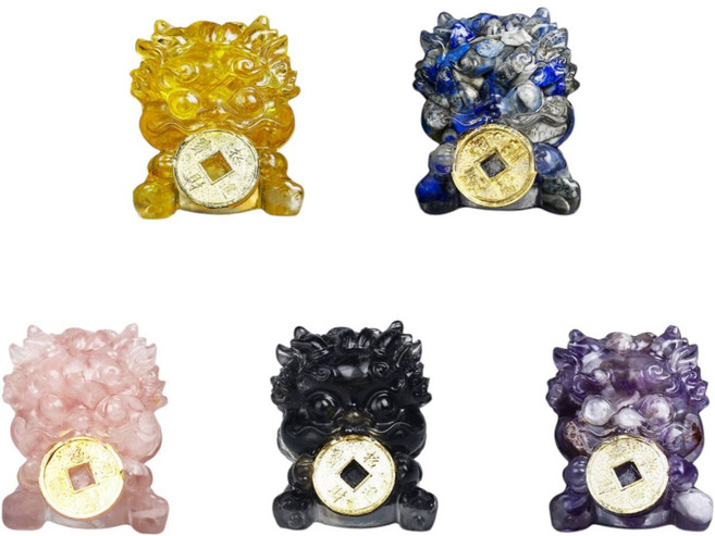 佐運門 紫水晶貔貅寶寶 招財擺件, 粉水晶貔貅寶寶,過爐開光