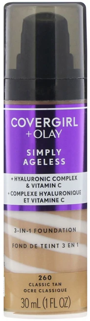 Covergirl 올레이 심플리 에이지리스 쓰리인원 파운데이션 260 클래식 탠 (30ml) 1팩, 1개 - 쿠팡