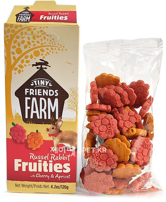 제이펫 슈프림펫 러셀 후르츠 - 체리&살구 토끼 기니피그 친칠라 햄스터 간식, 120g, 1개