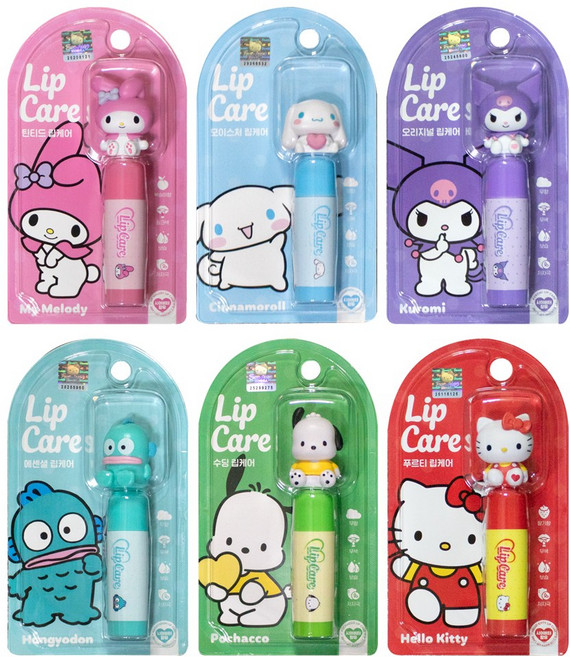 [1+1] 산리오 캐릭터즈 피규어 립케어, 1개, 4.5g, 마이멜로디+포차코