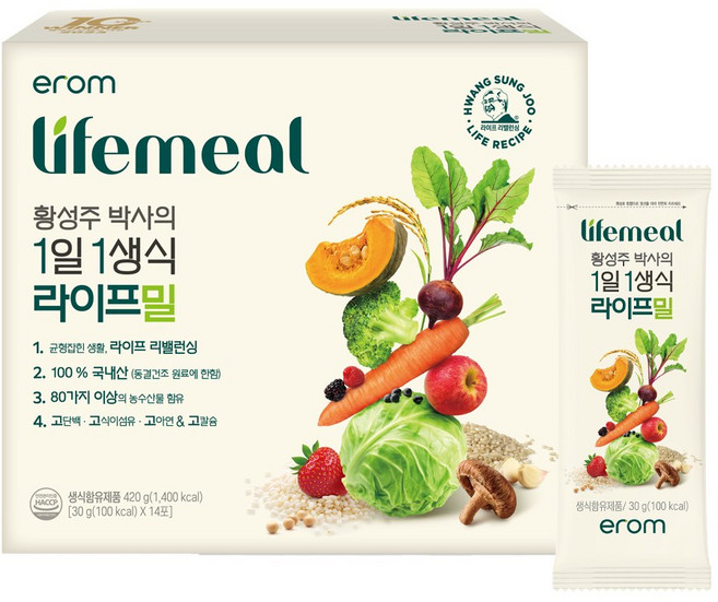 이롬 황성주 박사의 1일1생식 라이프밀, 30g, 14개