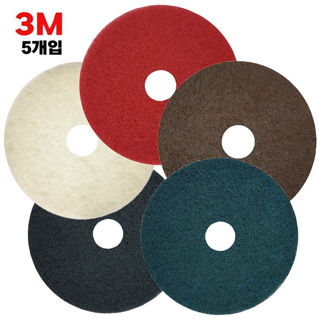 3M 마루광택기패드 1박스(5개) 15ch 16ch 17ch 18ch 20ch 플로어패드 바닥 광택 세척 오염, 흰색(고광택용), 1개