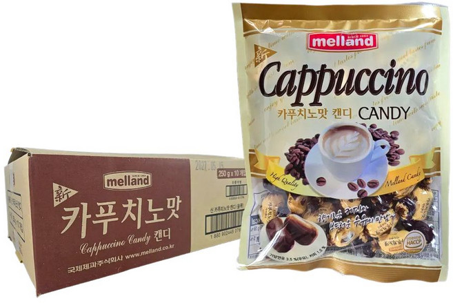 멜랜드 신 카푸치노캔디 베이지 않는 부드러움, 10개, 250g