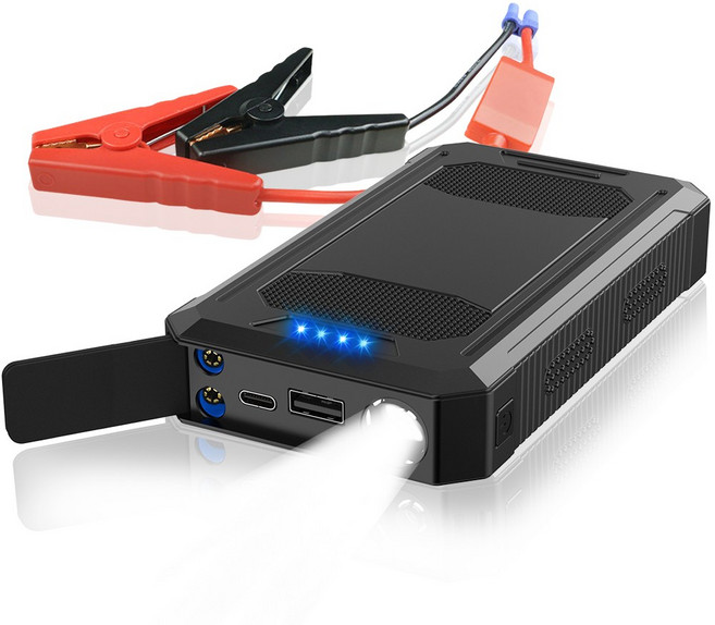12V 공용 자동차 LED 조명 휴대용 점프스타터 보조배터리, 1개, 7500mAh