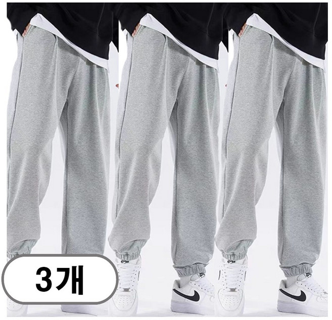 차쿠 1+1+1(3세트) 4계절 남녀공용 와이드 트레이닝 바지 조거팬츠 겨울 기모 일자 츄리닝 슬랙스팬츠 작업바지 빅사이즈