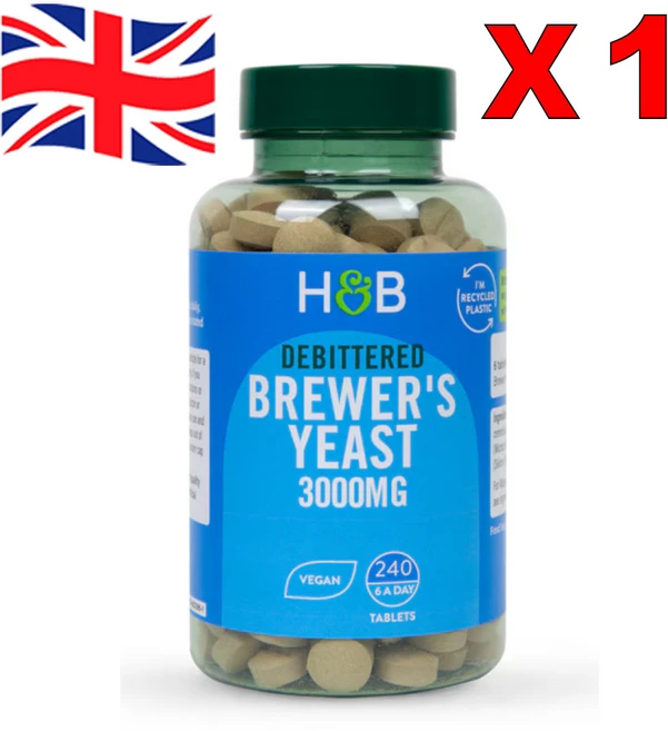 1병 240정 홀랜드앤바렛 브루어스 이스트 맥주효모 Holland&Barrett Debittered Brewer'sYeast, 1개 - 쿠팡