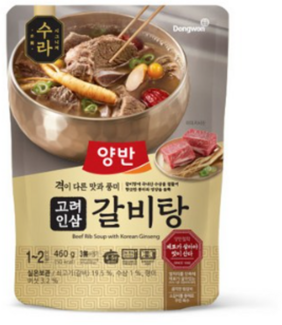 양반 동원 수라 고려인삼 갈비탕, 6개, 460g