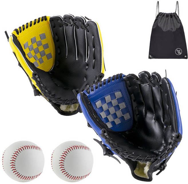 VITALO 올플레이 야구캐치볼 세트 우투 좌투용 글러브 2P+야구공2P+PGN짐쌕가방1P, 1세트, 우투 믹스세트