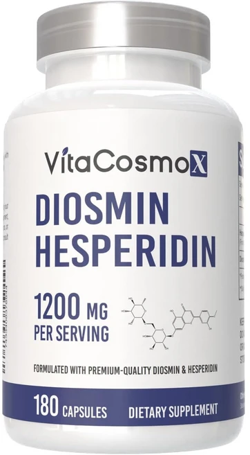 VitaCOS 코스moX Diosmin 헤스페리딘 1200mg 복합체 180캡슐 시트러스 바이오플라보노이드 풍부한 과일 추출물 100% 채식주의자 GMO 프리 및 글루텐, 1개, 240정 - 쿠팡
