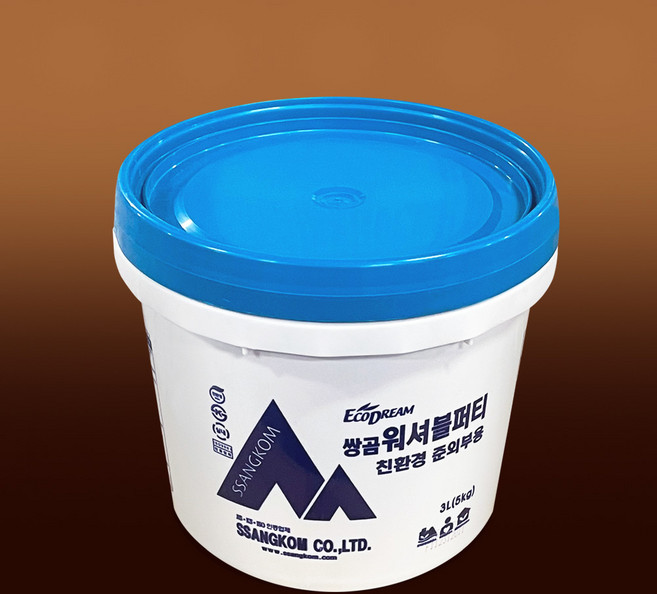 쌍곰 퍼티 빠데 5kg 내부용 핸디코트 건축 도배 바탕, 워셔블퍼티(준외부용)5kg, 1개