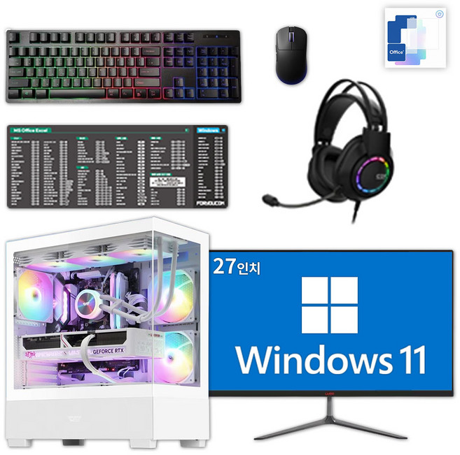 포유컴퓨터 게이밍 조립 컴퓨터 모니터 풀세트 PC 본체 최신 고사양 롤 배그 윈도우, GQ-PC06