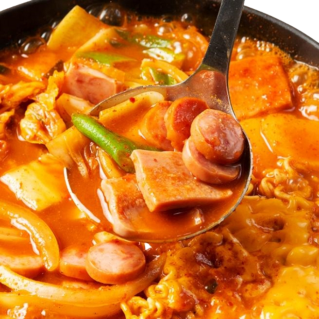 더팜홈쿡 푸짐 대왕 부대찌개 밀키트 닭갈비 넉넉한 모둠햄 떡사리 수제비 사골육수, 960g, 1개