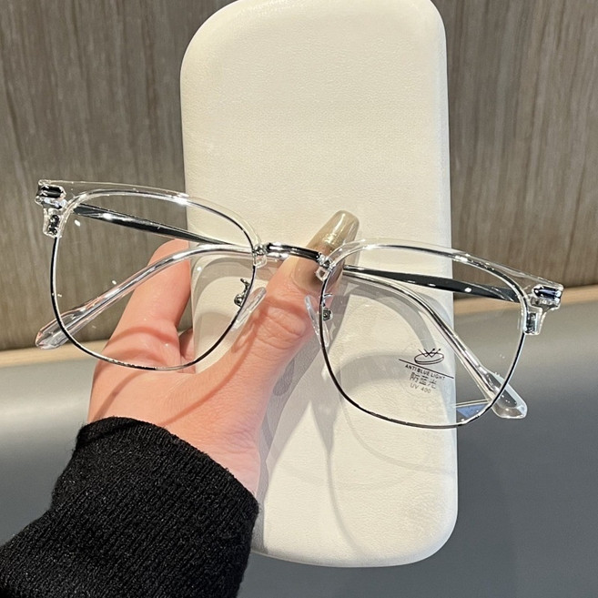 테리아 예쁜 블루라이트 차단 안경 메탈 프레임 패션 투명 안경 G518-017