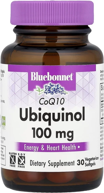 블루본넷뉴트리션 셀룰러액티브 CoQ10 유비퀴놀 100mg 30 베지소프트젤, 4개, 30정 - 쿠팡