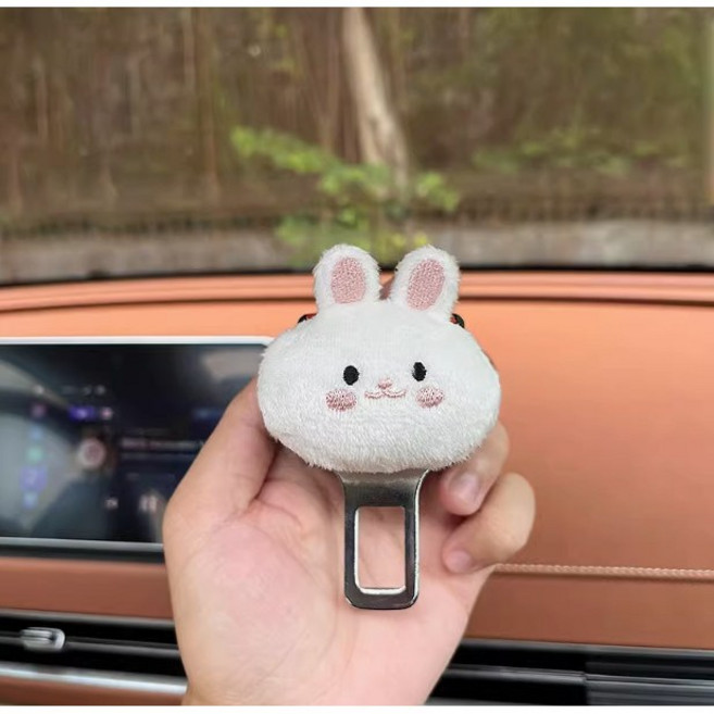 BROWMODA 차량용 귀여운 안전벨트 버클 연장 클립, 토끼, 1개