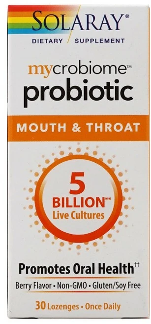 솔라레이 마이크로바이옴 프로바이오틱 마우스 & 쓰로트 50억 베리 맛 30 로젠지, 30정, 1개 - 쿠팡