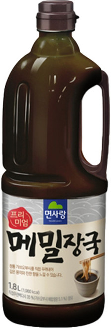 면사랑 프리미엄 메밀장국2.1kg(1.8L) 농축 육수 만능 국물 베이스 액상 원액 진한 메밀소바 냉모밀 가쓰오 장국 쯔유 모밀국수 업소용 식당용 가정용 대용량 6개입(1box), 6개, 1.8L