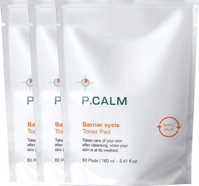 피캄 베리어사이클 진정 토너 패드 리필팩, 3개, 60매입