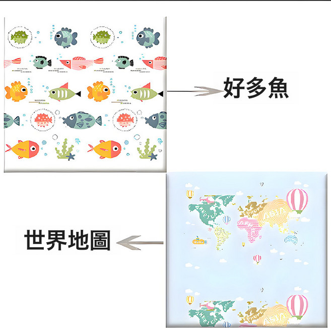 HYLSS 爬爬墊xpe摺疊雙面卡通180*200嬰幼兒爬行墊加厚, 180*200*1.0cm(雙層棉手提袋發貨)