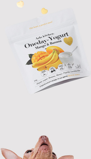 알로키친 강아지 범산목장 유기농 요거트 망고앤바나나, 1개, 35g