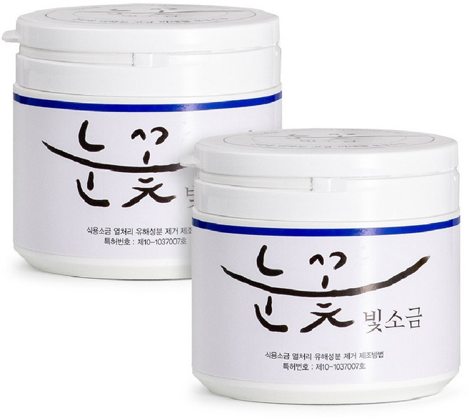 눈꽃빛 미네랄 용융소금 1000도 천일염 소금물 알칼리 소금, 500g, 2개