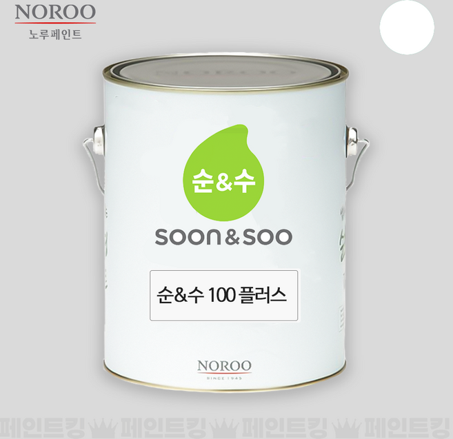 노루페인트 순앤수 100 백색 4L 내부용 수성 실내인테리어, 1개