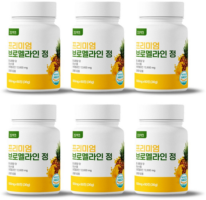 건강역전 브로멜라인 퀘르세틴 파인애플 효소, 6개, 60정