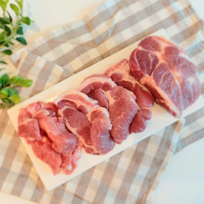 돼지목살 목심 암퇘지 바베큐 구이 스테이크 아빠가 준비한 고기 500g, 구이용500g, 1세트