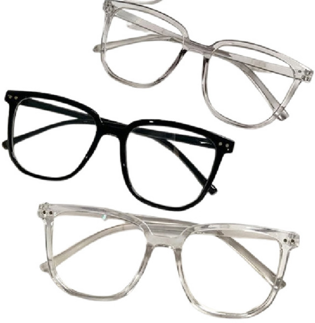 [인싸친구]뿔테스퀘어안경 패션 투명 사각 쌩얼 데일리 뿔테