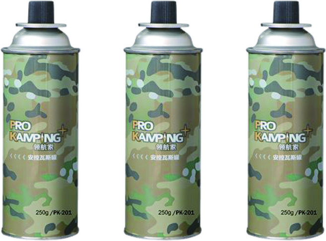 領航家 PK-201 安控瓦斯罐 250g (3罐裝) - 卡式爐/噴燈適用, 1個