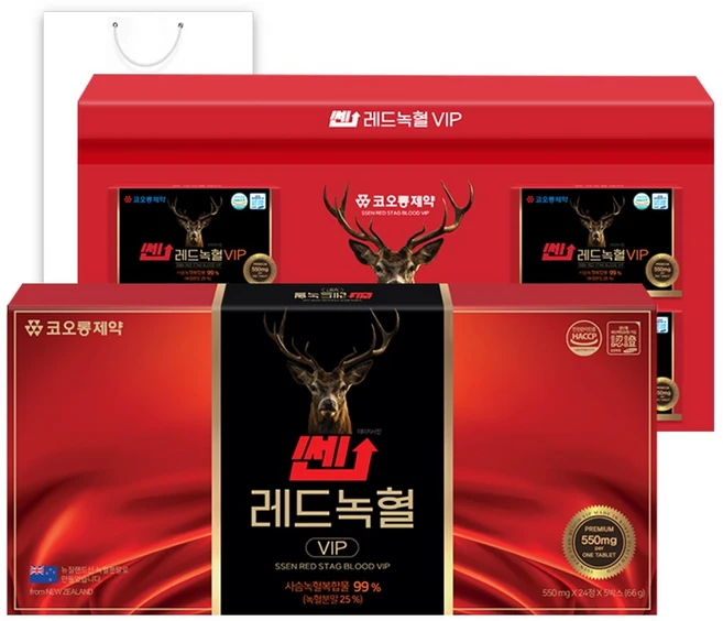 [코오롱제약] 쎈 레드녹혈 VIP 550mg 120정(4개월분), 1박스, 120정 - 쿠팡