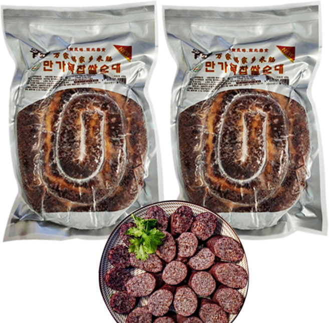 홍홍 중국식품 만복찹쌀순대 중국순대 만가복, 2개, 450g